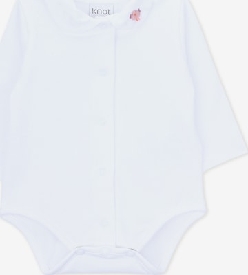 Tutina / body per bambino 'Piu Piu' di KNOT in bianco: frontale