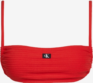 Calvin Klein Swimwear Bralette Bikini Top in Red: front