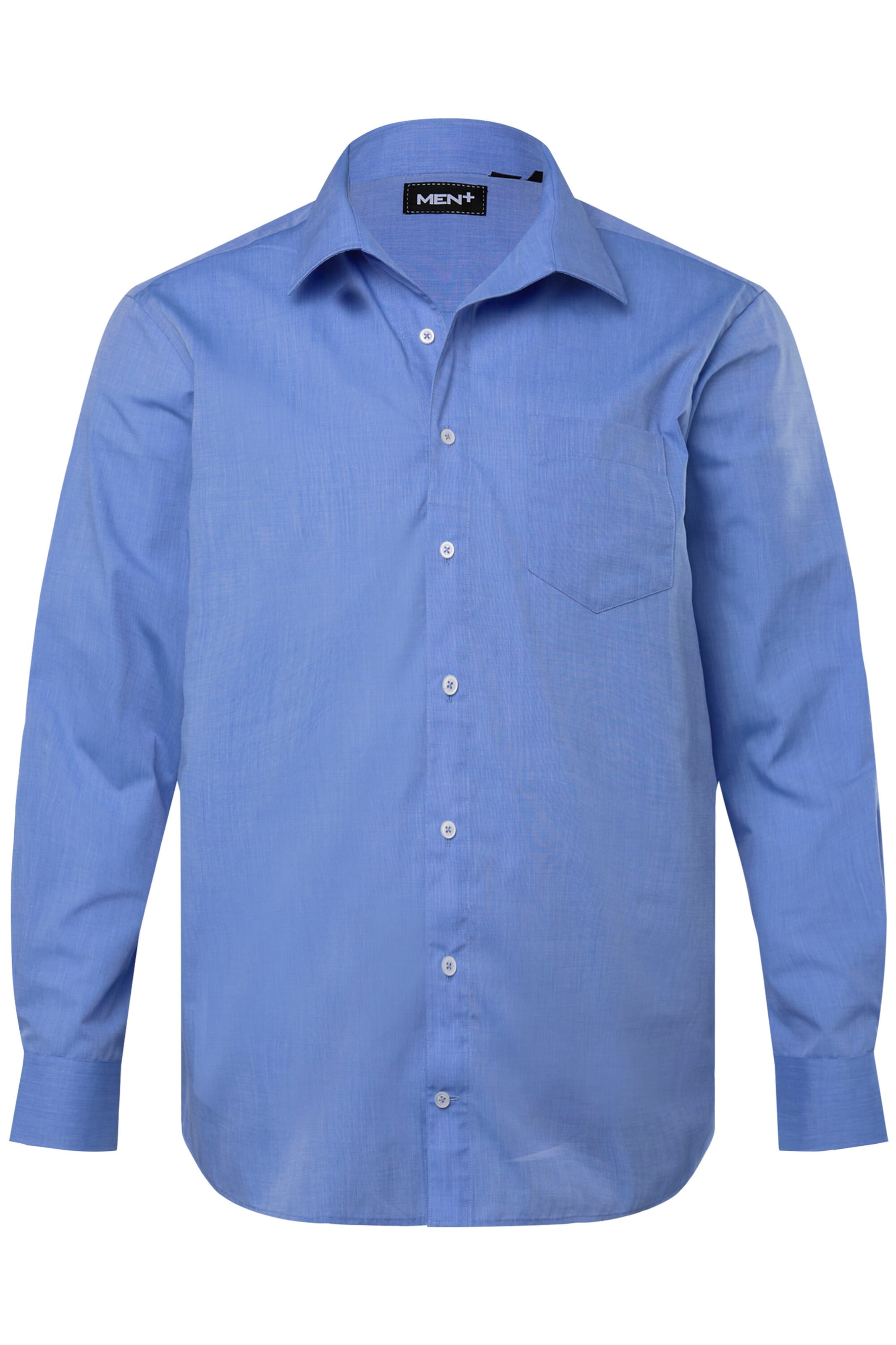 Men Plus Overhemd in Blauw: voorkant