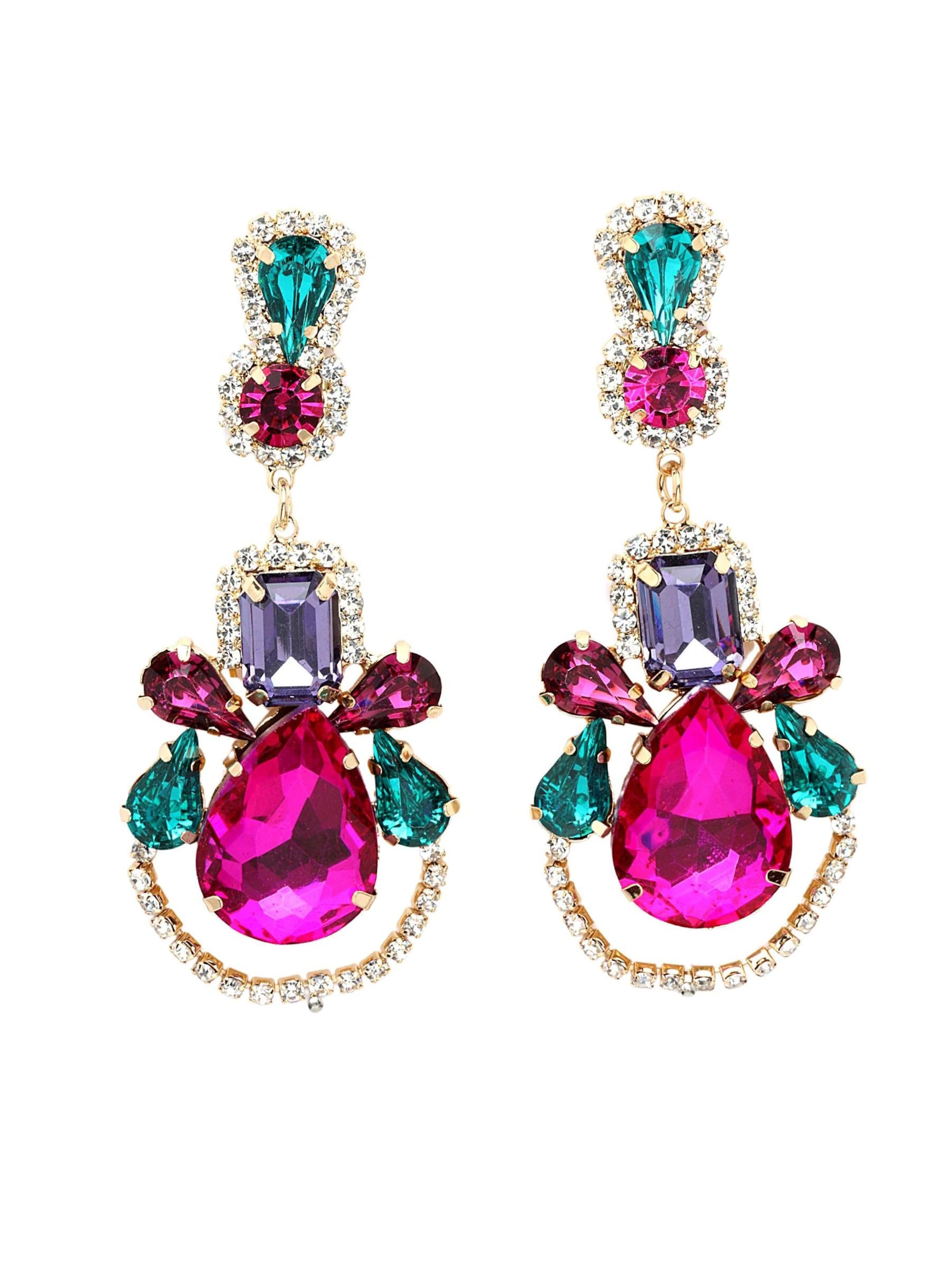 AVANT-GARDE PARIS Boucles d'oreilles 'Jelenaa' en mélange de couleurs, Vue avec produit