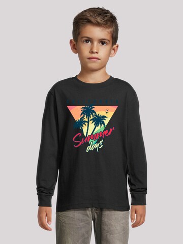 T-Shirt 'California Palmen Retro' F4NT4STIC en noir : devant