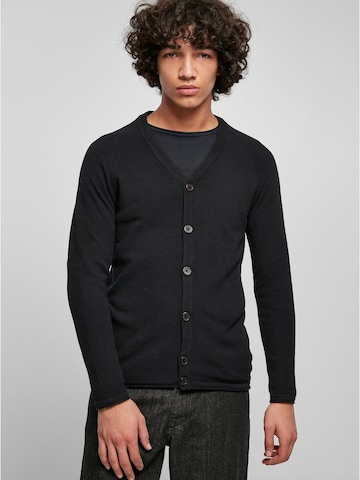 Urban Classics Knit Cardigan in Black: front