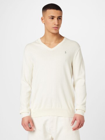 Pull-over Polo Ralph Lauren en beige : devant