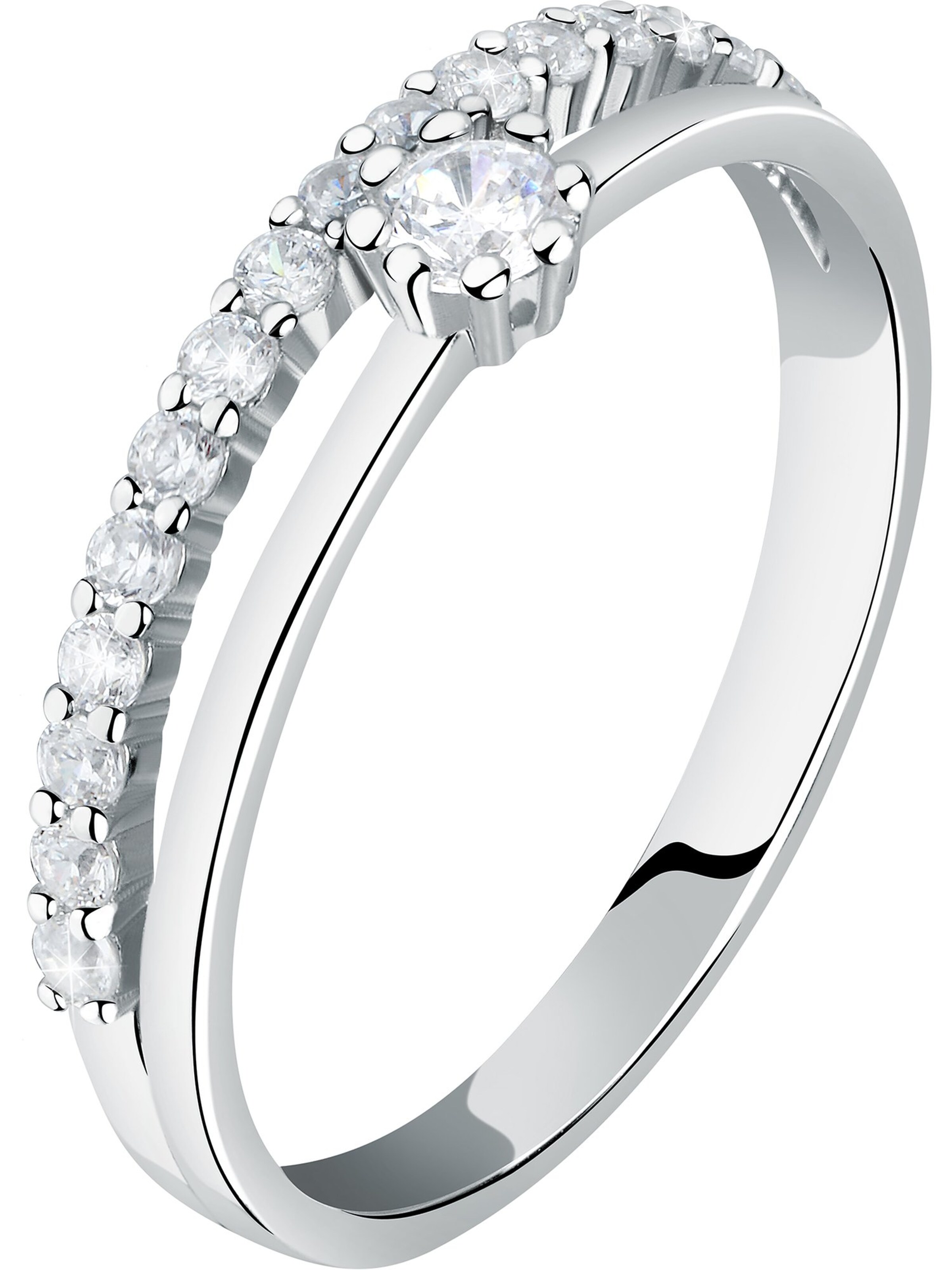 Live Diamond Ring in Silver: front