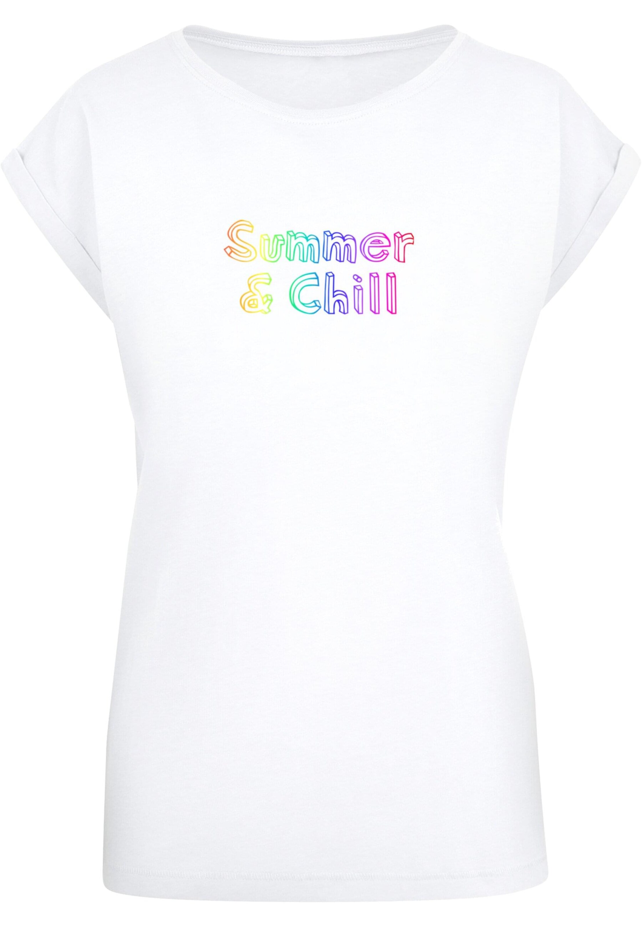Merchcode T-Shirt 'Summer And Chill' in Weiß: Vorderseite