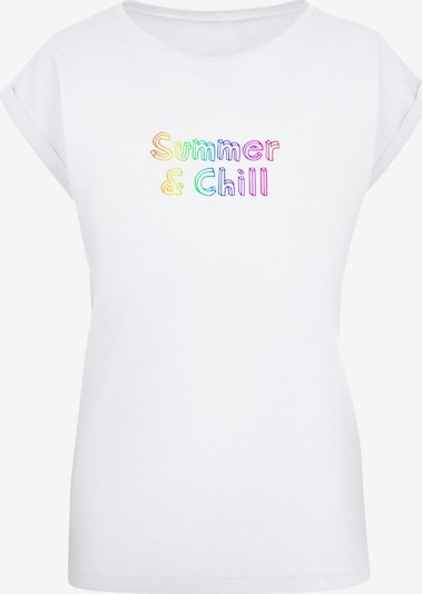 Merchcode T-shirt 'Summer And Chill' en jaune / violet / rose foncé / blanc, Vue avec produit