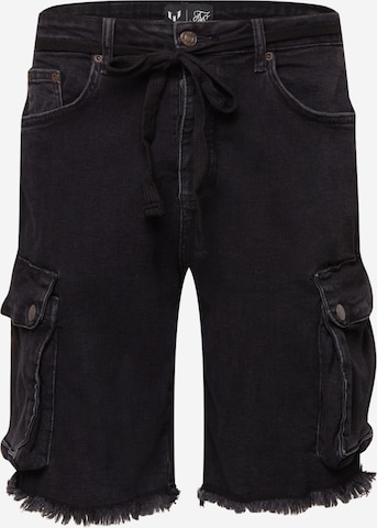 SikSilk Regular Cargo Jeans in Black: front