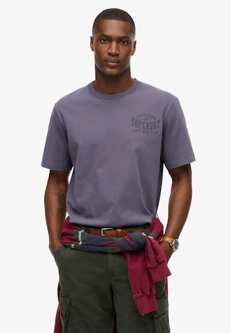 T-Shirt 'Athletic Essential' Superdry en bleu : devant