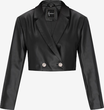 Blazer di faina in nero: frontale