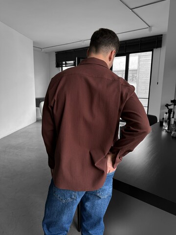 Comfort fit Camicia 'Regular' di Kleidermafia in marrone