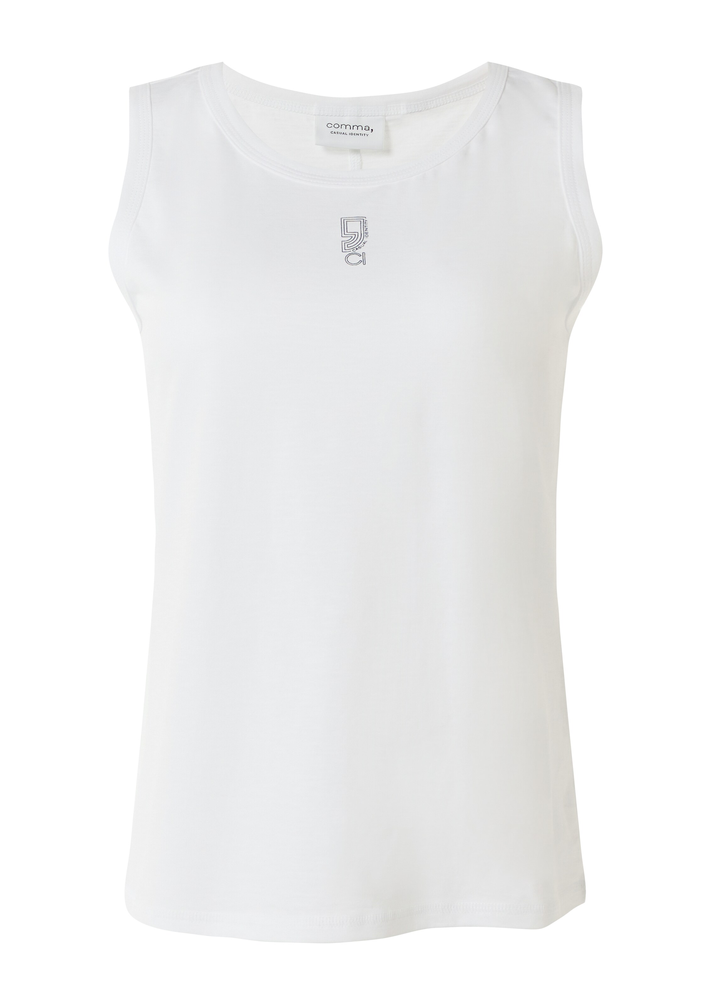 Haut comma casual identity en blanc : devant