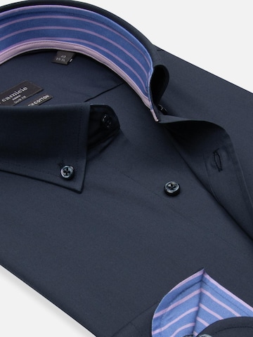 Slim fit Camicia business 'Leonardo Sport Poplin Stretch Man Shirt Black' di 7Camicie in blu