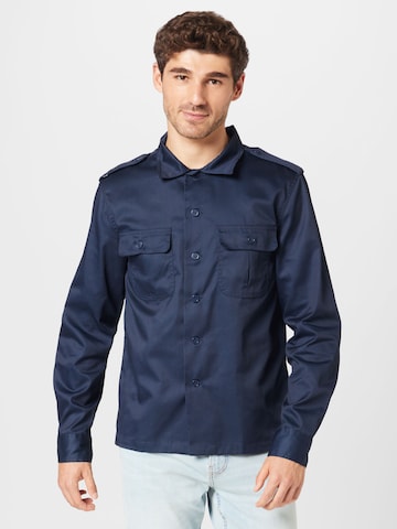 Brandit Regular Fit Hemd in Blau: predná strana