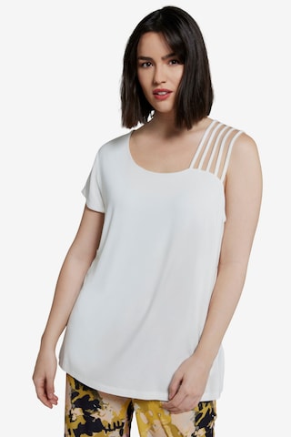 T-shirt Ulla Popken en blanc : devant