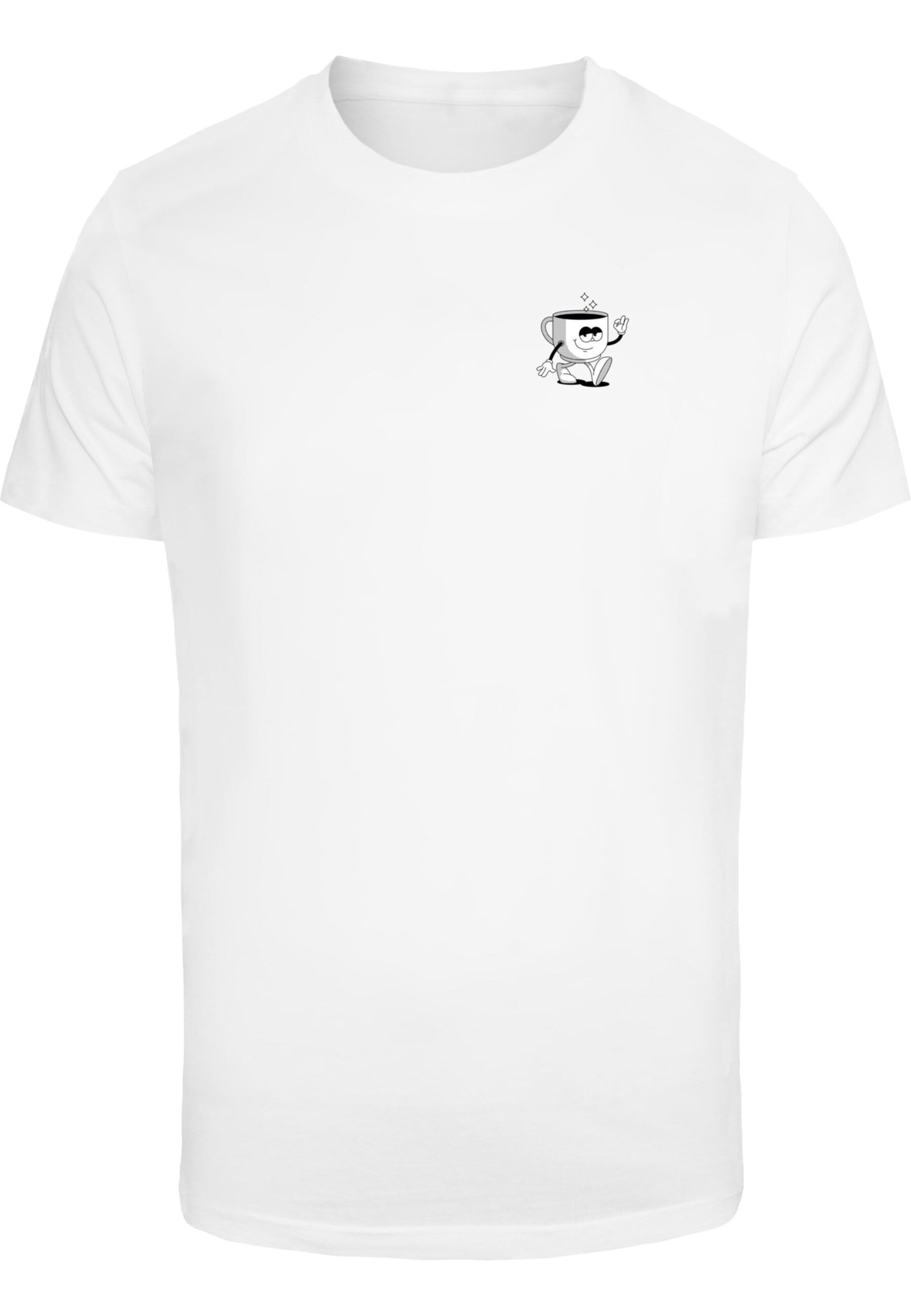 Mister Tee Póló 'Better With Coffee' - fehér: elől