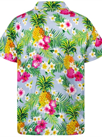 King Kameha Bluse 'Pineapple Flowers' in Blau