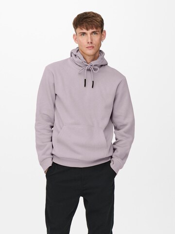 Coupe regular Sweat-shirt 'Ceres' Only & Sons en violet : devant