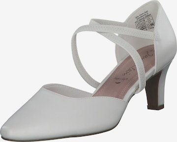 JANE KLAIN Slingback Pumps in White: front