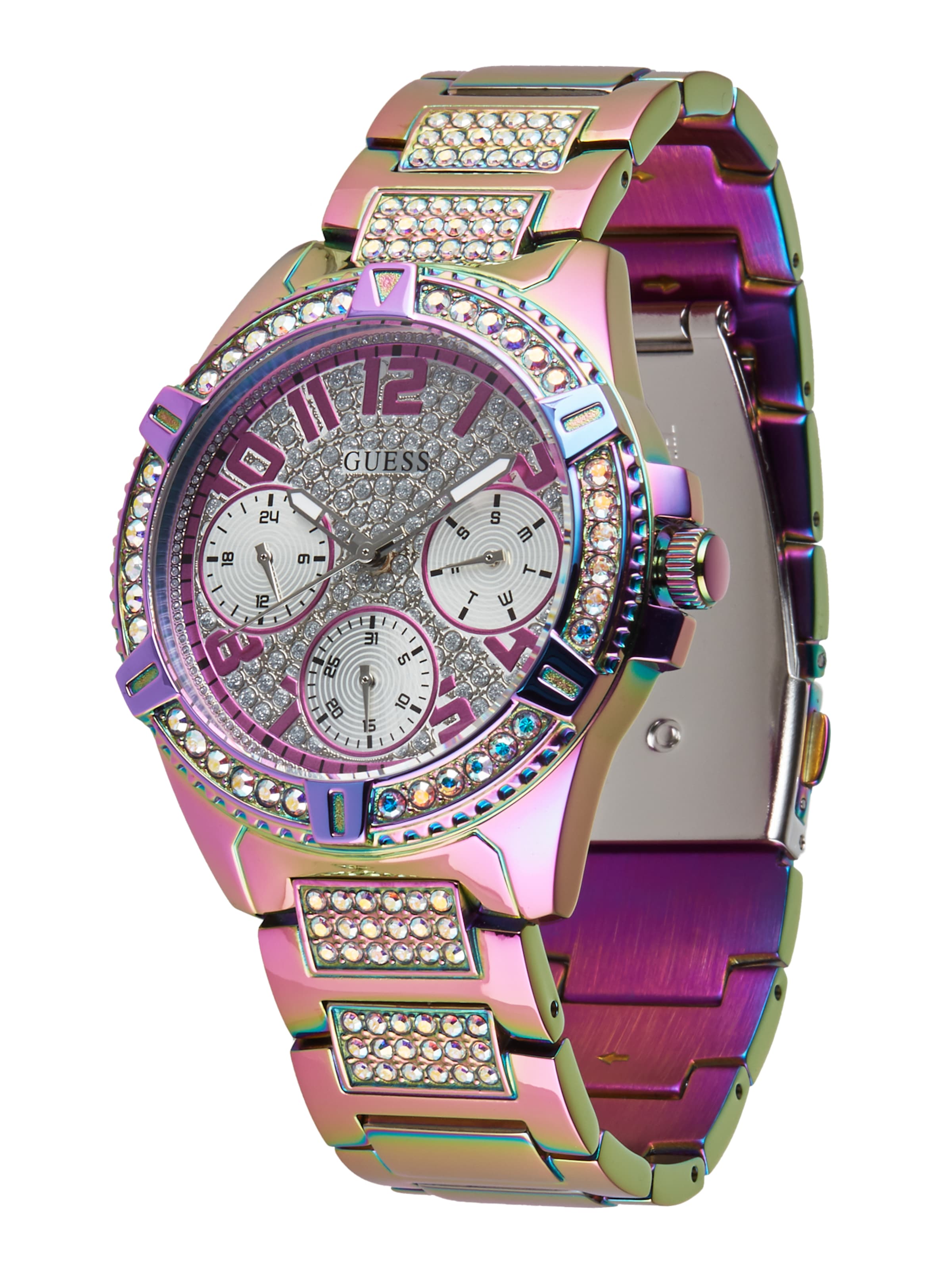 GUESS Analog watch in Purple: front