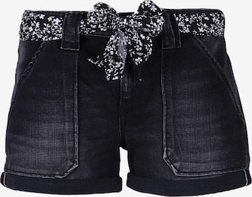 Le Temps Des Cerises Regular Jeans 'BLOOM' in Zwart: voorkant