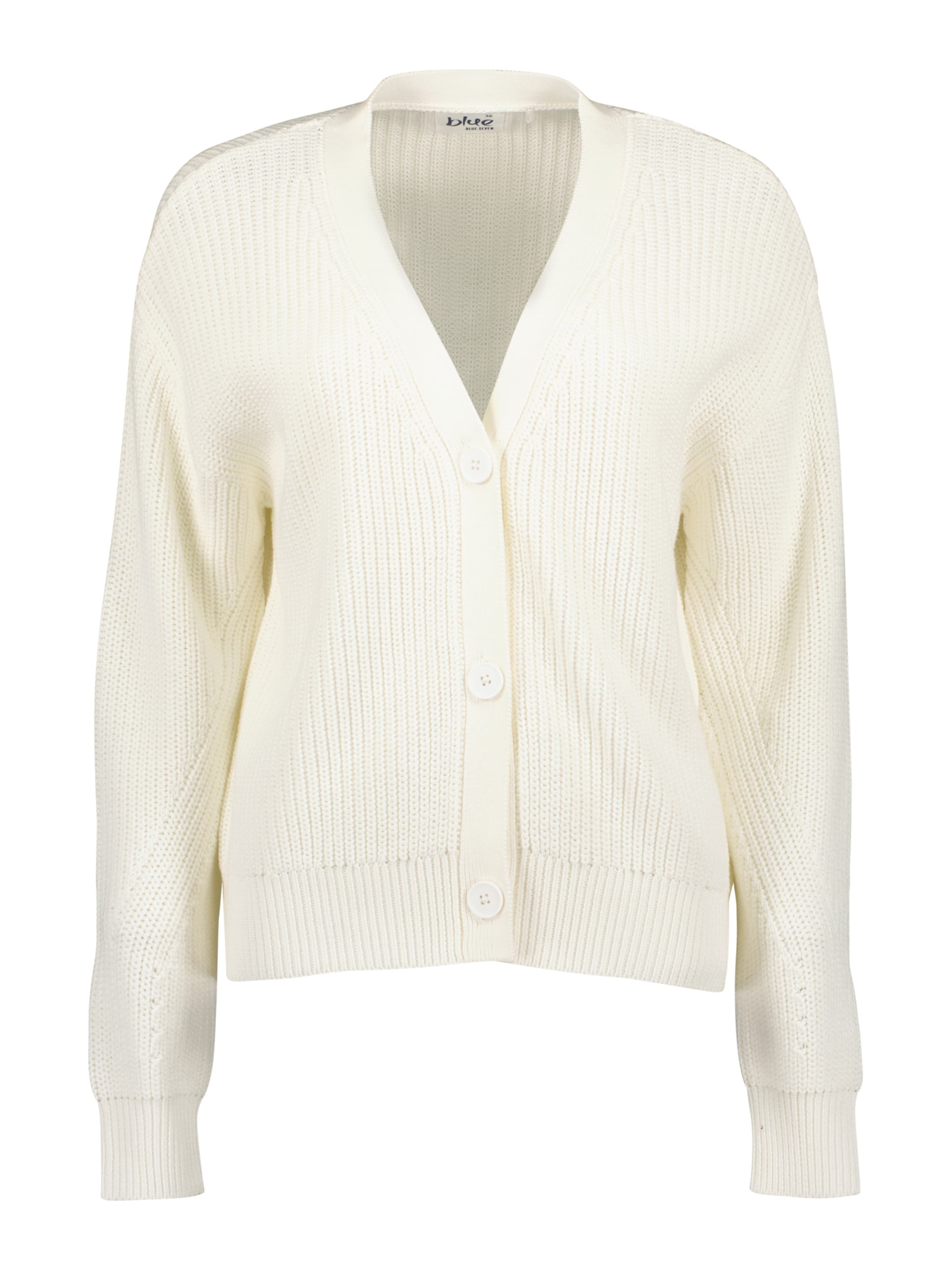 BLUE SEVEN Πλεκτή ζακέτα σε λευκό: μπροστά