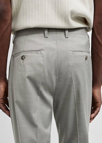 MANGO MAN Regular Pleat-Front Pants 'Paris' in Grey