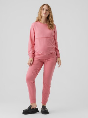 Effilé Pantalon 'LARK' MAMALICIOUS en rose