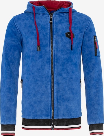 CIPO & BAXX Zip-Up Hoodie in Blue: front