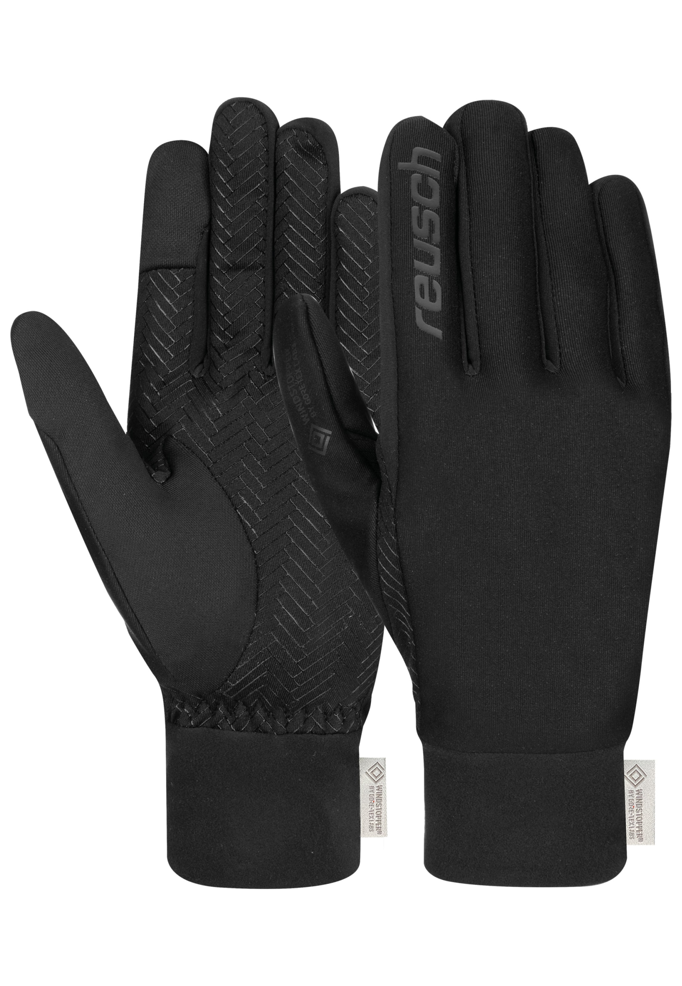 REUSCH Vingerhandschoenen 'Karayel WINDSTOPPER® TOUCH-TEC' in Zwart: voorkant