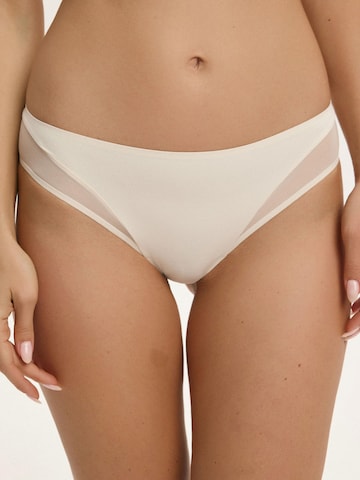 ESOTIQ Panty 'Slip Cleary, glatte Microfaser, transparent, mit Baumwollzwickel' in Beige: Vorderseite