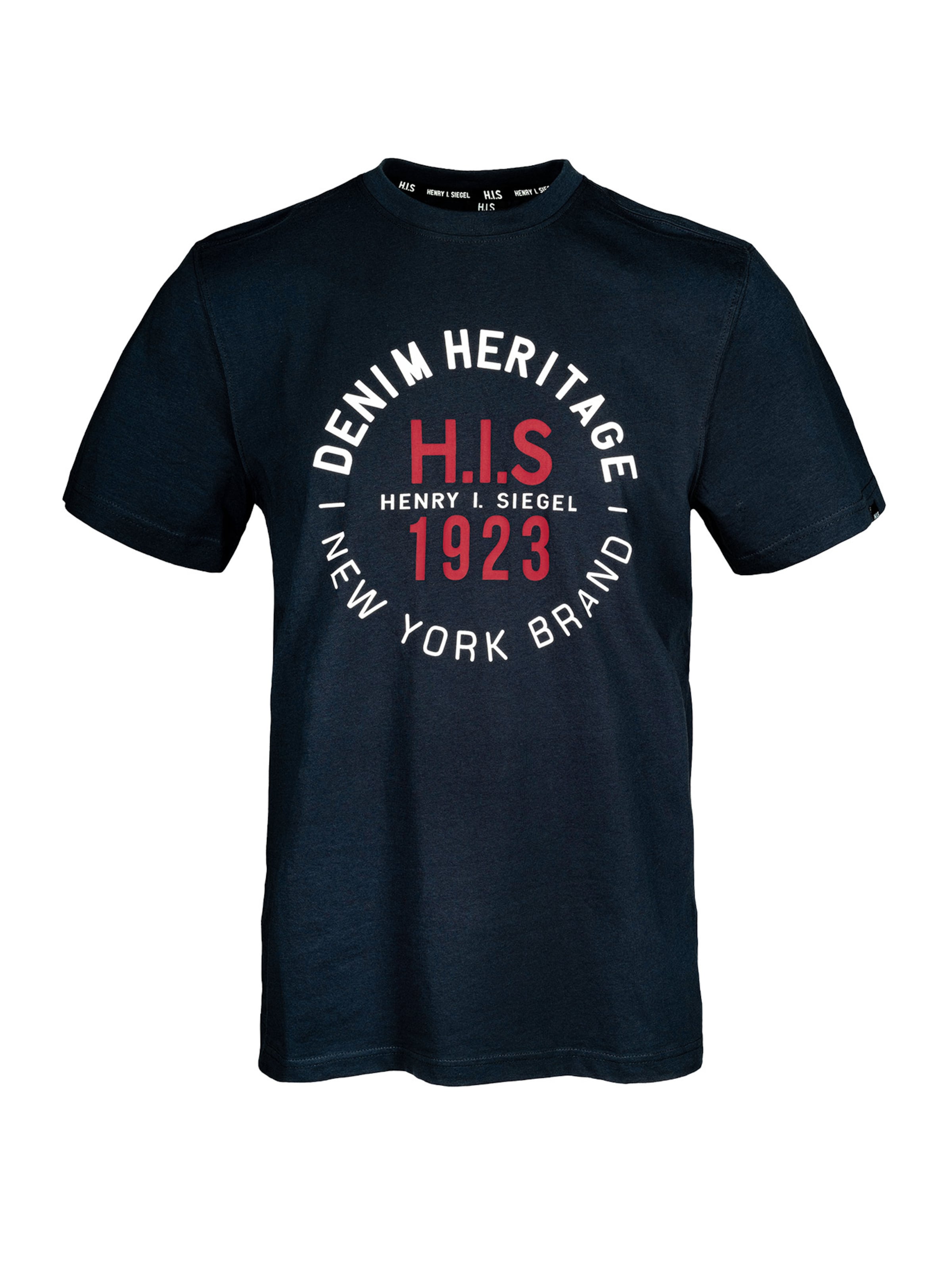 H.I.S Shirt ' Denim Heritage Big Logo ' in Blue: front