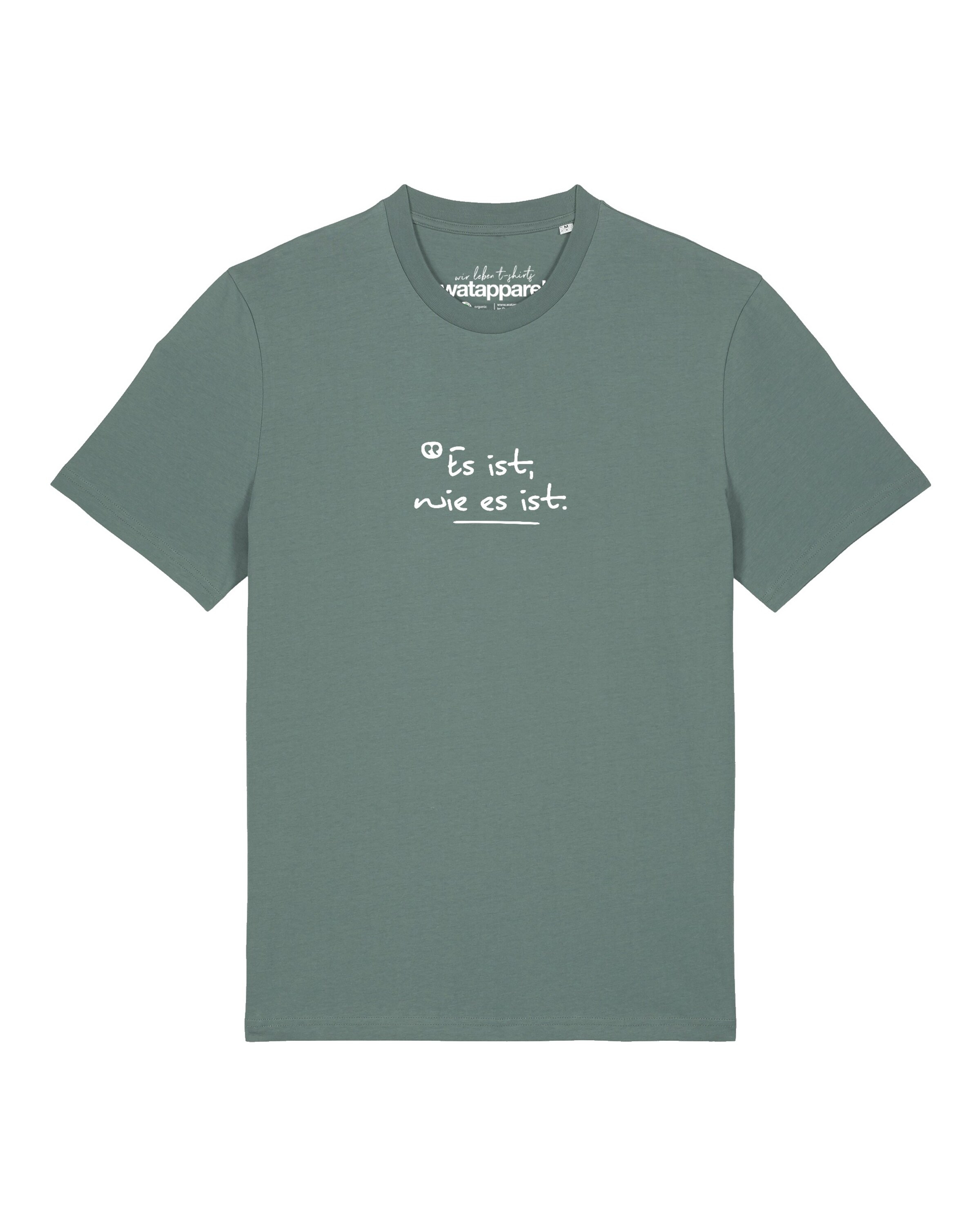 Maglietta 'Es Ist Wie Es Ist' di Watapparel in verde: frontale
