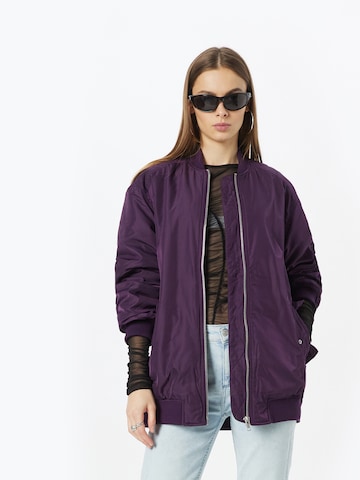 Monki Between-season jacket in Purple: front