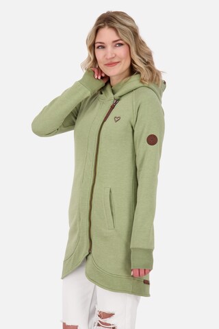 Alife and Kickin Zip-Up Hoodie 'Mary' in Green: front