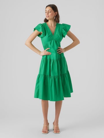 VERO MODA فستان 'Jarlotte' بلون أخضر