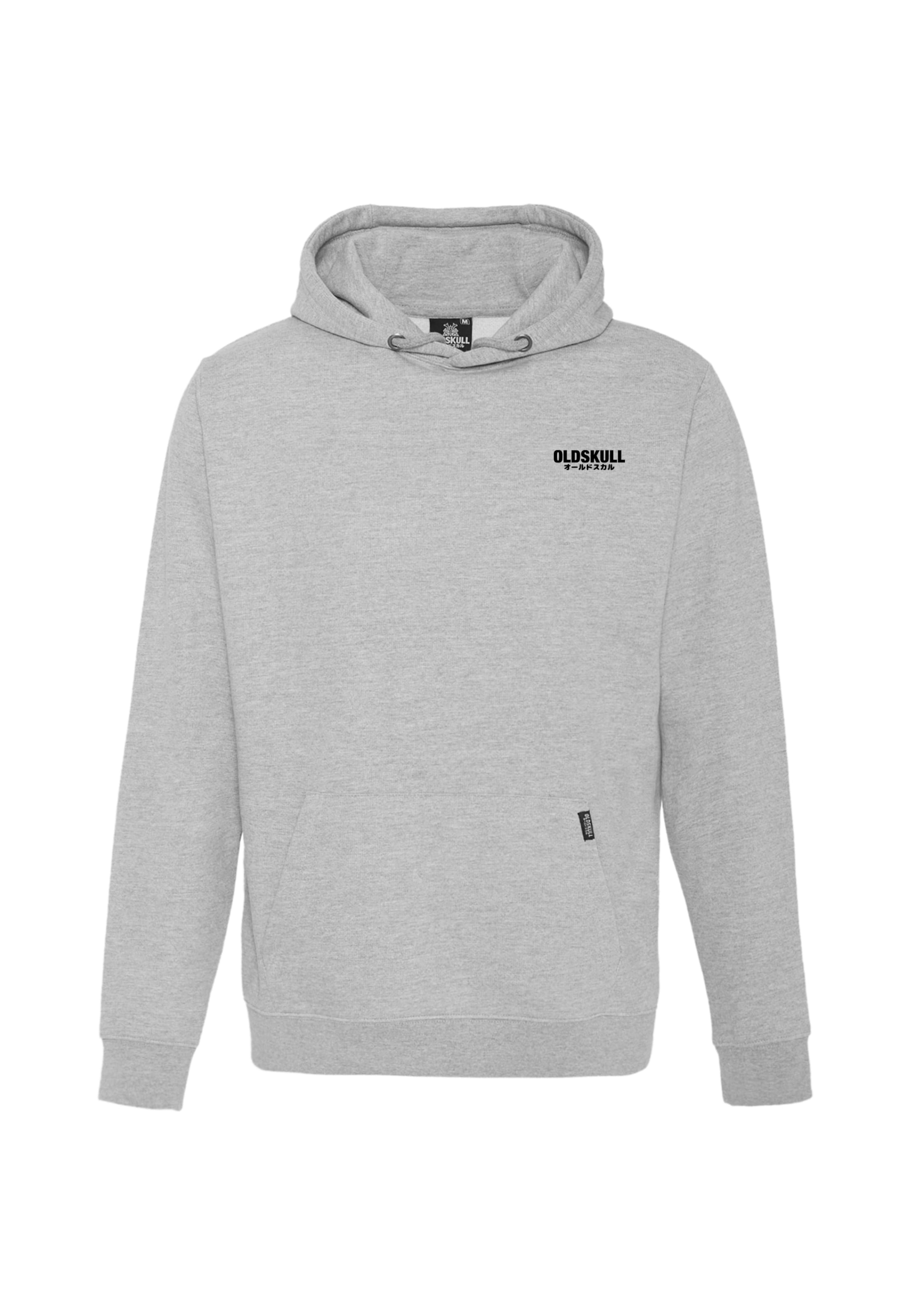 Oldskull Kapuzensweatshirt 'Basic Osk' in Grau: Vorderseite