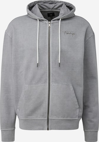 QS Zip-Up Hoodie in Grey: front