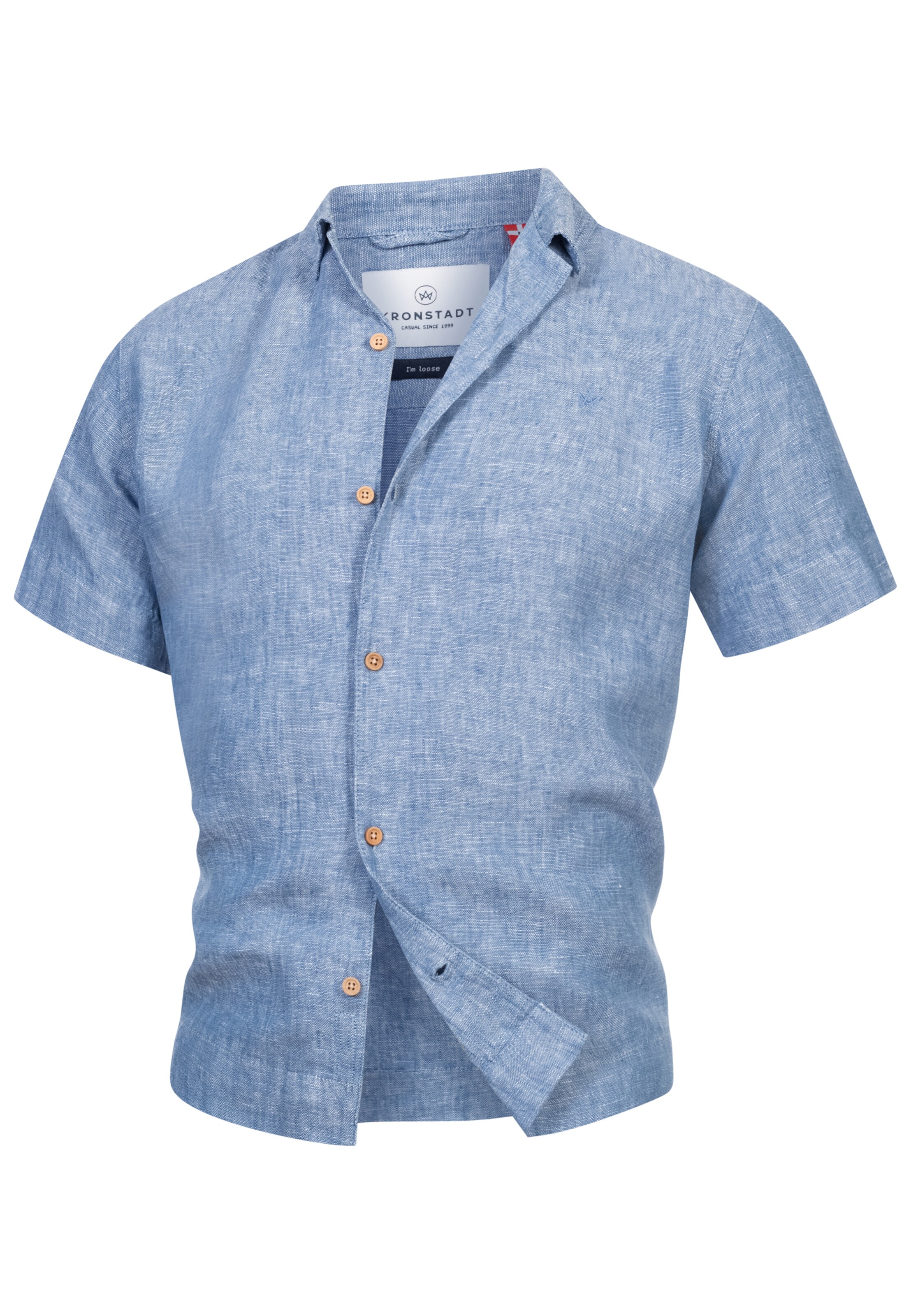 Fit confort Chemise 'Ayers' Kronstadt en bleu : devant