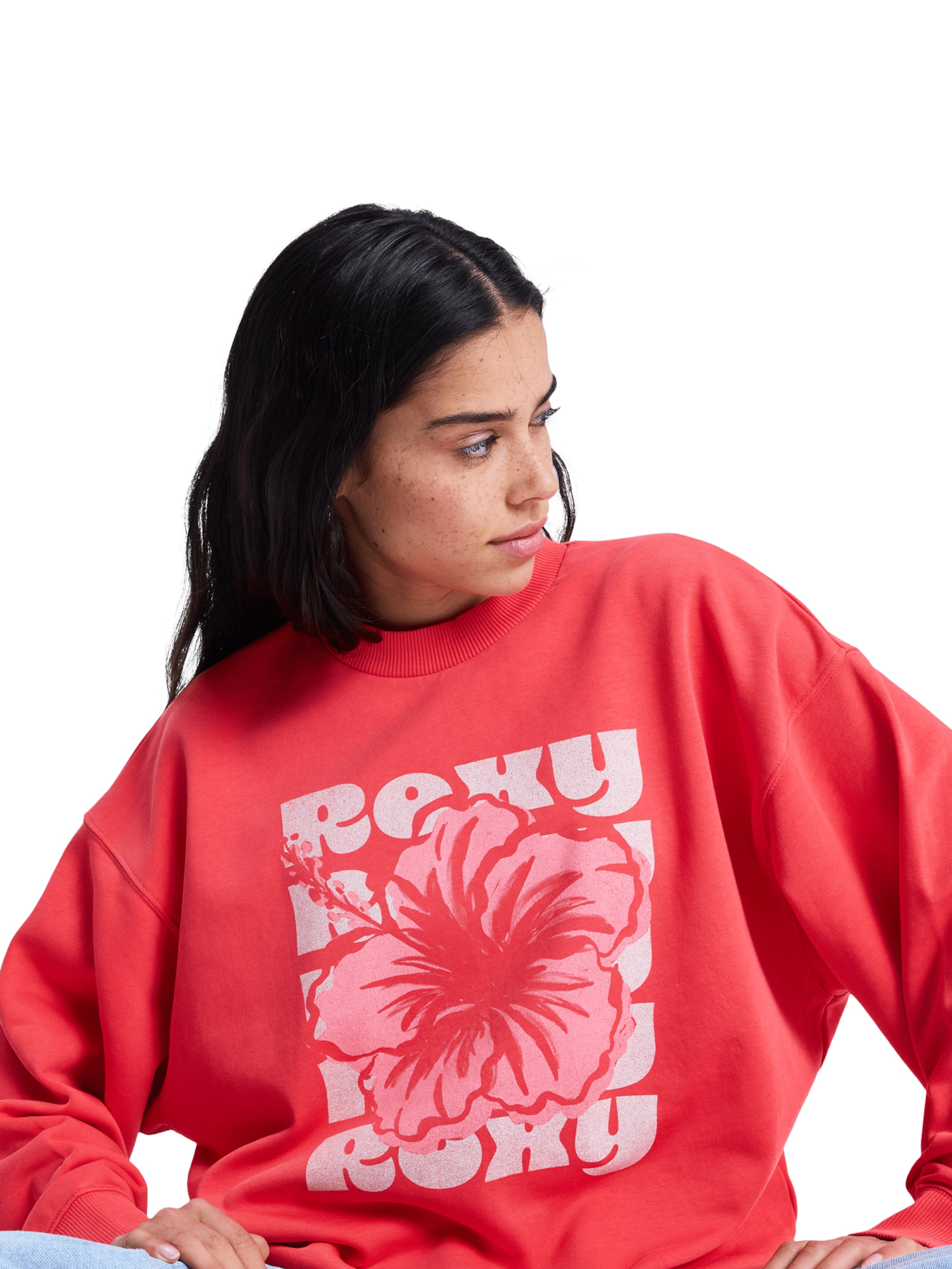 ROXY Sweatshirt 'Lineup' in Rot