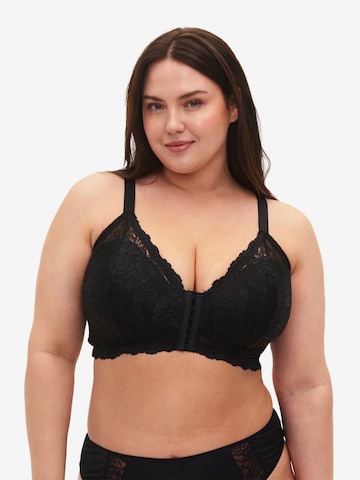 Devoted by Zizzi T-shirt Bra 'LERVA' in Black: front