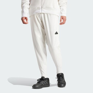 Tapered Pantaloni sportivi 'Z.N.E.' di ADIDAS SPORTSWEAR in bianco: frontale