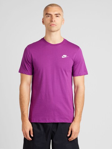 Nike Sportswear Средняя посадка Футболка 'CLUB' в Лиловый: спереди