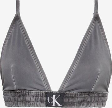 Calvin Klein Swimwear Bikini Top in Black: front