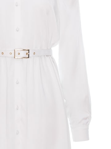 Abito 'Gathered Raglan Sleeve Viscose Midi Shirt Dress With Belt' di AVENUE N°29 in bianco