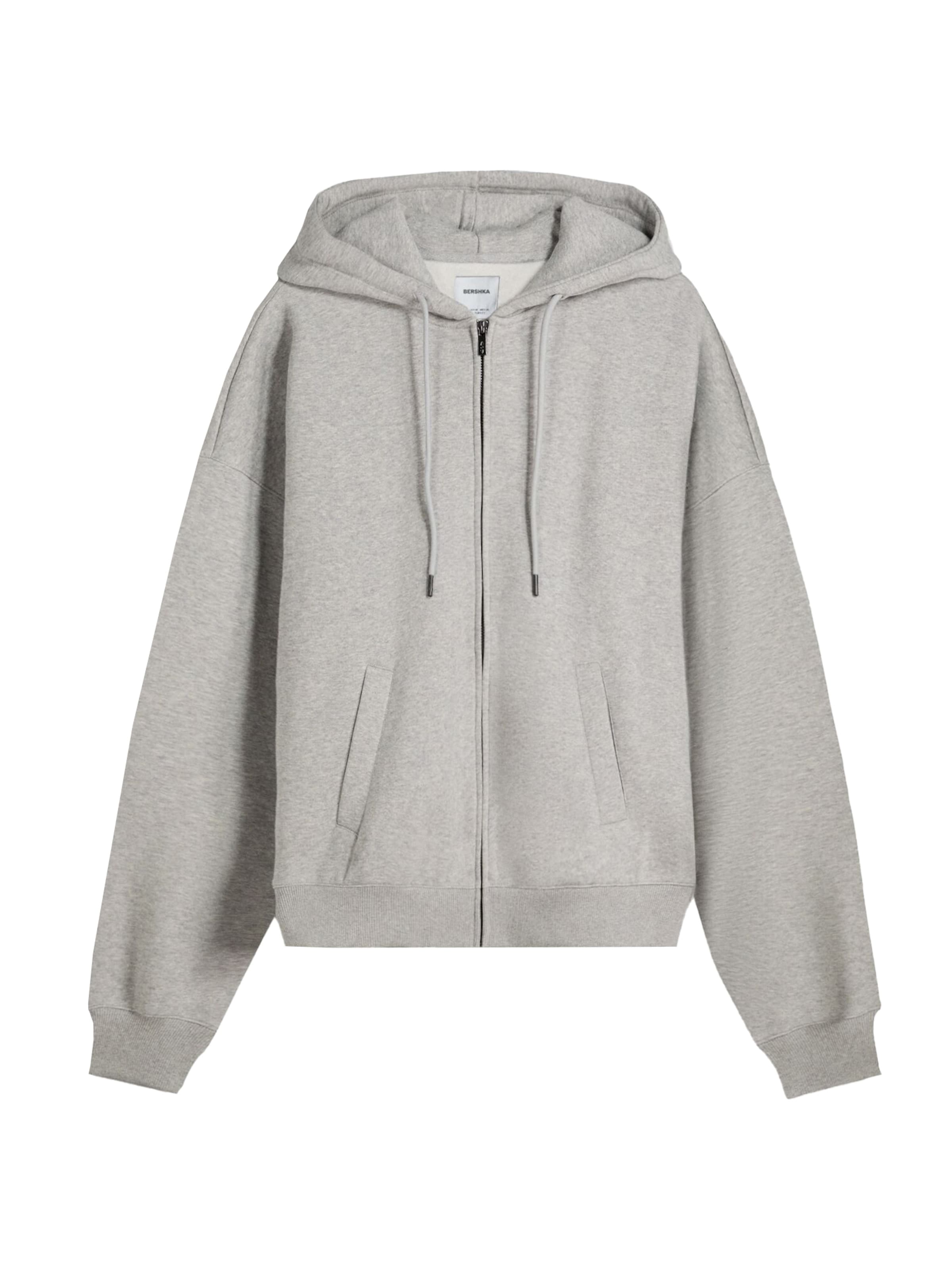 Bershka Tepláková bunda - Sivá: predná strana