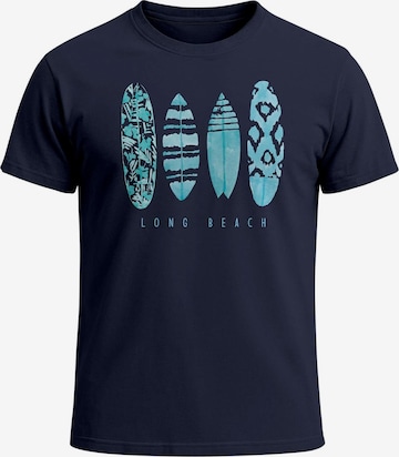 Neverless Shirt 'Long Beach' in Blau: Vorderseite