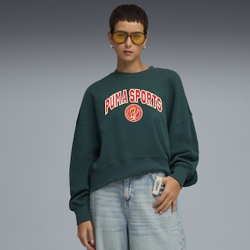 Sweat-shirt 'Wardrobe Essentials Sports Legacy' PUMA en vert : devant