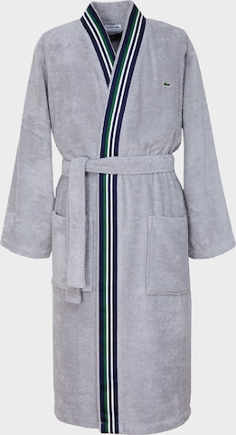 LACOSTE Long Bathrobe 'CLUB' in Grey: front