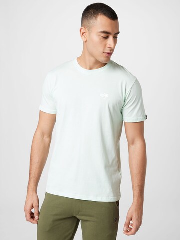 ALPHA INDUSTRIES Regularny krój Koszulka w kolorze zielony: przód