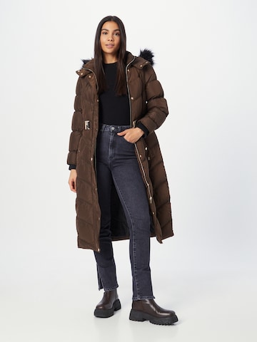 River Island Winter coat in Brown: front